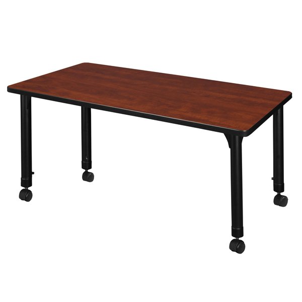 Tables > Height Adjustable > Rectangular Mobile Tables, 48 X 30 X 23-34, Wood|Metal Top