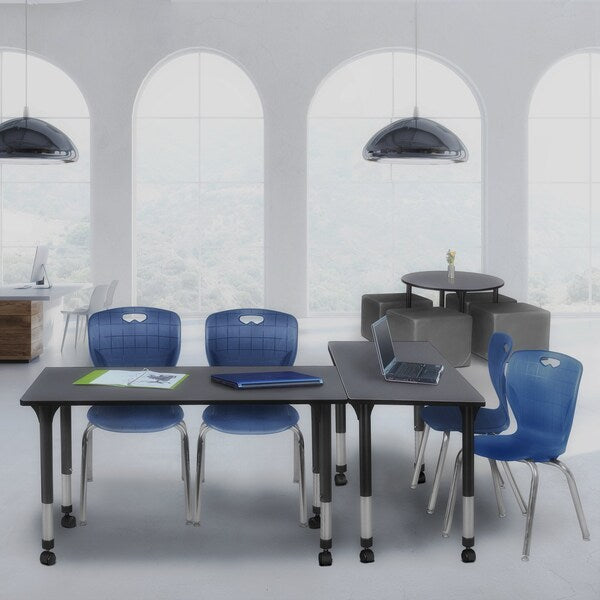 Tables > Height Adjustable > Rectangular Mobile Table & Chair Sets, 48 X 30 X 23-34