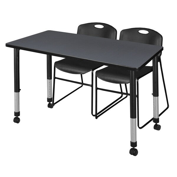 Tables > Height Adjustable > Rectangular Mobile Table & Chair Sets, 48 X 30 X 23-34