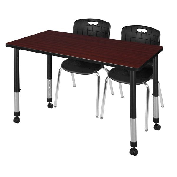 Tables > Height Adjustable > Rectangular Mobile Table & Chair Sets, 48 X 30 X 23-34