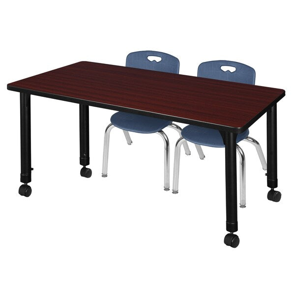 Tables > Height Adjustable > Rectangular Mobile Table & Chair Sets, 48 X 30 X 23-34