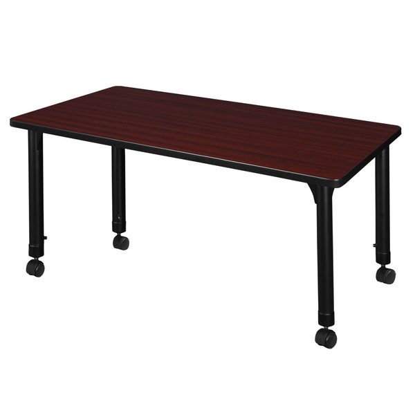 Tables > Height Adjustable > Rectangular Mobile Tables, 48 X 30 X 23-34, Wood|Metal Top