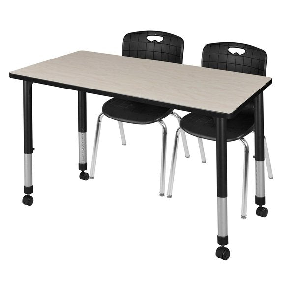 Tables > Height Adjustable > Rectangular Mobile Table & Chair Sets, 48 X 30 X 23-34