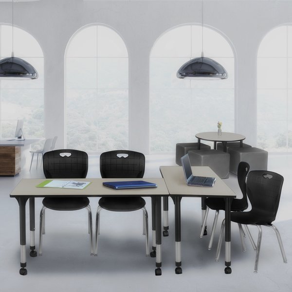 Tables > Height Adjustable > Rectangular Mobile Table & Chair Sets, 48 X 30 X 23-34