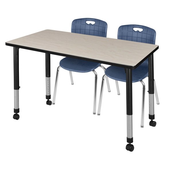 Tables > Height Adjustable > Rectangular Mobile Table & Chair Sets, 48 X 30 X 23-34