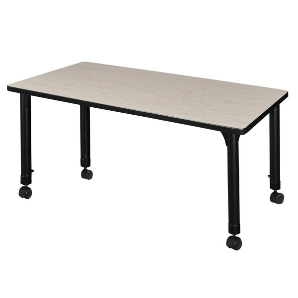 Tables > Height Adjustable > Rectangular Mobile Tables, 48 X 30 X 23-34, Wood|Metal Top