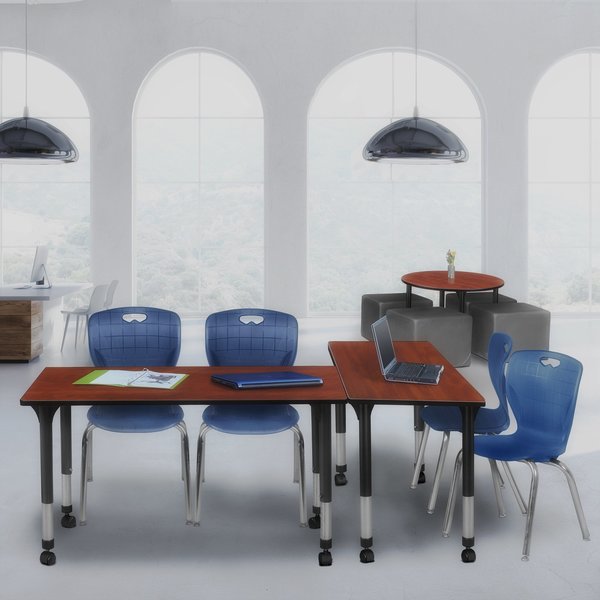 Tables > Height Adjustable > Rectangular Mobile Tables, 60 X 24 X 23-34, Wood|Metal Top