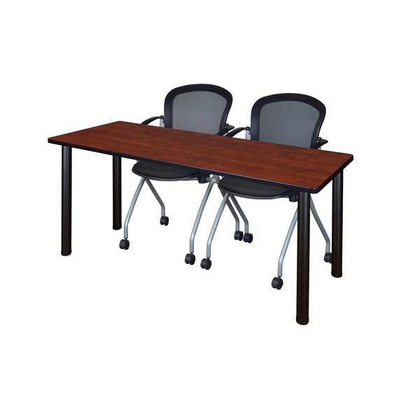 Rectangle Tables > Training Tables > Kee Table & Chair Sets, 60 X 24 X 29, Wood|Metal|Fabric Top