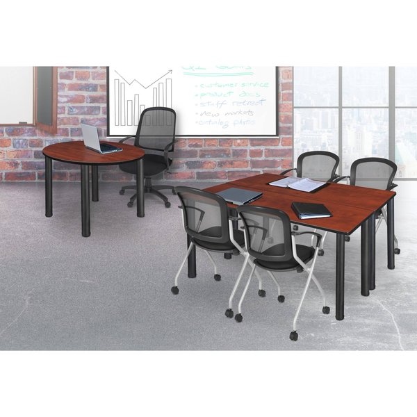 Rectangle Tables > Training Tables > Kee Table & Chair Sets, 60 X 24 X 29, Wood|Metal|Fabric Top