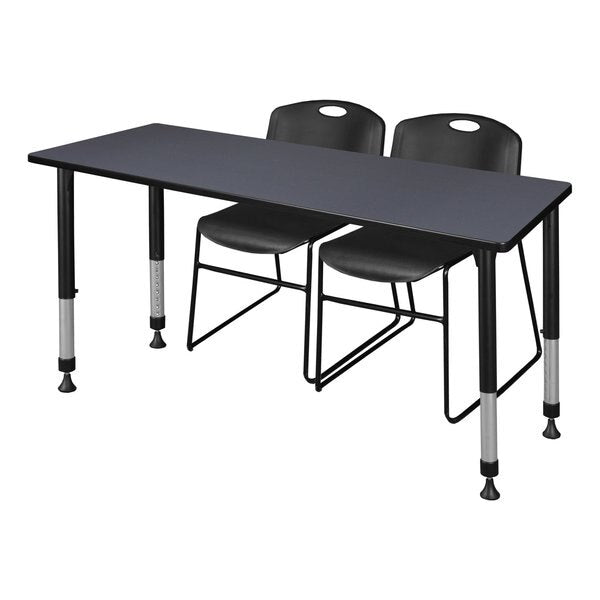 Tables > Height Adjustable > Rectangular Table & Chair Sets, 60 X 24 X 23-34