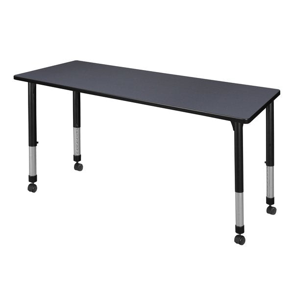 Tables > Height Adjustable > Rectangular Mobile Tables, 60 X 24 X 23-34, Wood|Metal Top