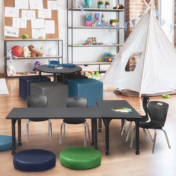 Tables > Height Adjustable > Rectangular Mobile Tables, 60 X 24 X 23-34, Wood|Metal Top