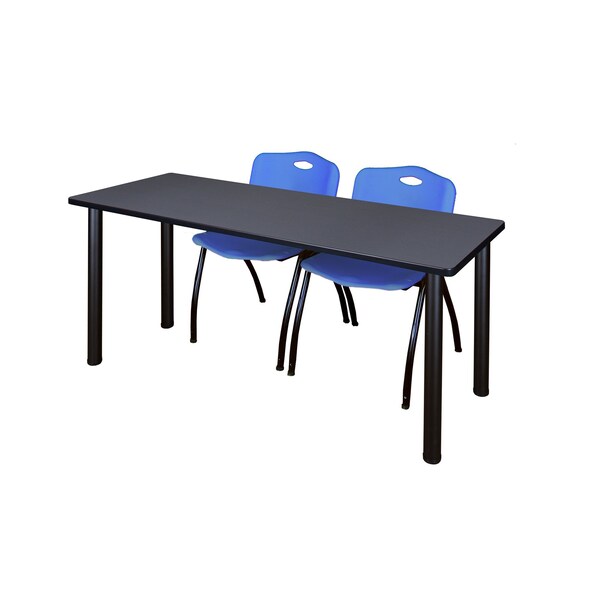 Rectangle Tables > Training Tables > Kee Table & Chair Sets, 60 X 24 X 29, Wood|Metal|Plastic Top