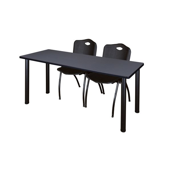 Rectangle Tables > Training Tables > Kee Table & Chair Sets, 60 X 24 X 29, Wood|Metal|Plastic Top