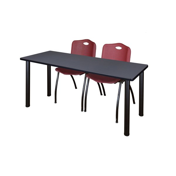 Rectangle Tables > Training Tables > Kee Table & Chair Sets, 60 X 24 X 29, Wood|Metal|Plastic Top
