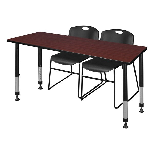 Tables > Height Adjustable > Rectangular Table & Chair Sets, 60 X 24 X 23-34