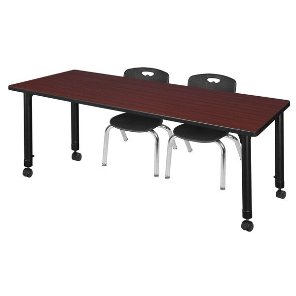 Tables > Height Adjustable > Rectangular Mobile Table & Chair Sets, 60 X 24 X 23-34
