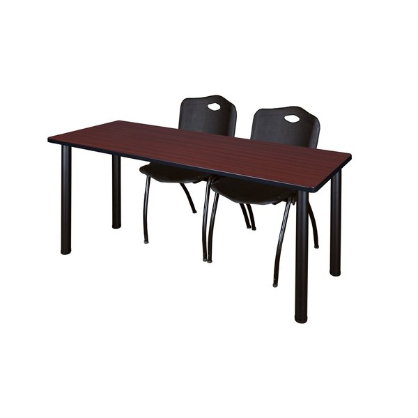Rectangle Tables > Training Tables > Kee Table & Chair Sets, 60 X 24 X 29, Wood|Metal|Plastic Top