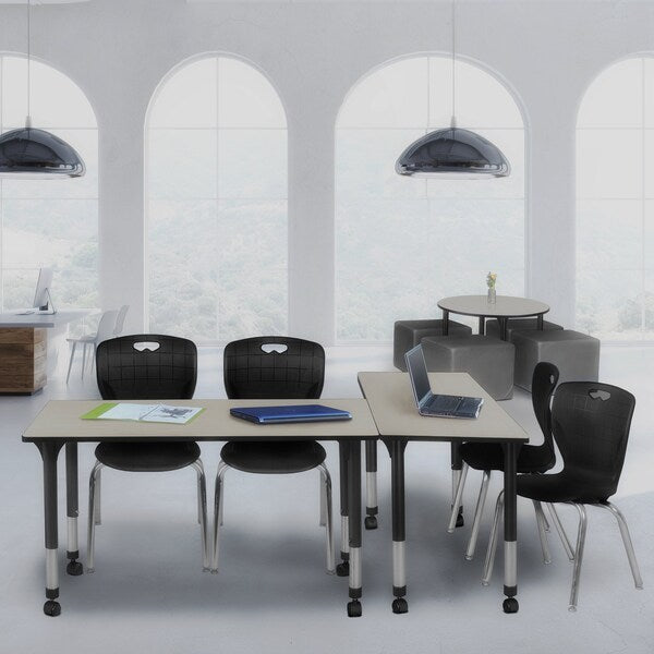 Tables > Height Adjustable > Rectangular Mobile Table & Chair Sets, 60 X 24 X 23-34