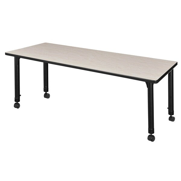 Tables > Height Adjustable > Rectangular Mobile Tables, 60 X 24 X 23-34, Wood|Metal Top