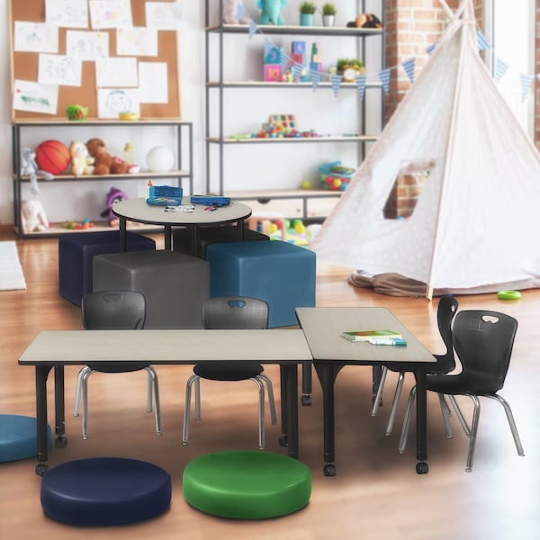 Tables > Height Adjustable > Rectangular Mobile Tables, 60 X 24 X 23-34, Wood|Metal Top