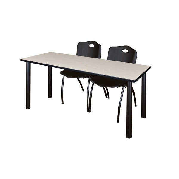 Rectangle Tables > Training Tables > Kee Table & Chair Sets, 60 X 24 X 29, Wood|Metal|Plastic Top