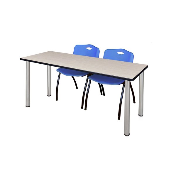 Rectangle Tables > Training Tables > Kee Table & Chair Sets, 60 X 24 X 29, Wood|Metal|Plastic Top