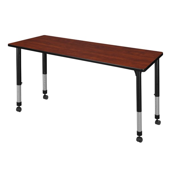 Tables > Height Adjustable > Rectangular Mobile Tables, 60 X 30 X 23-34, Wood|Metal Top