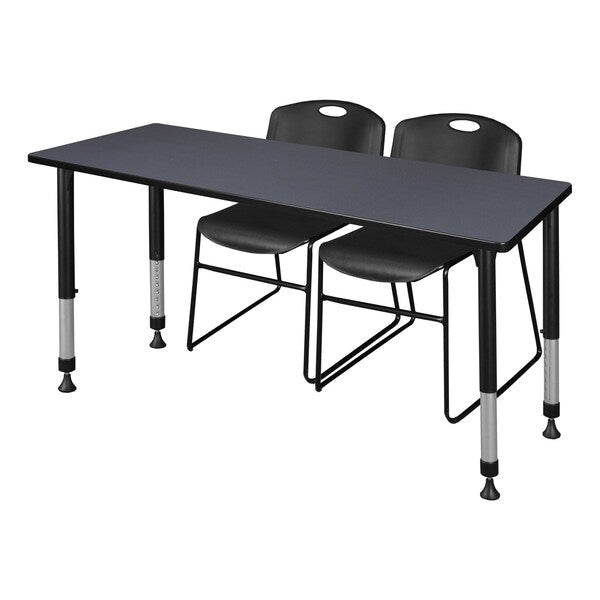 Tables > Height Adjustable > Rectangular Table & Chair Sets, 60 X 30 X 23-34