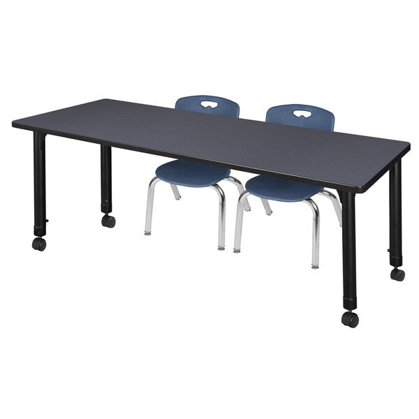 Tables > Height Adjustable > Rectangular Mobile Table & Chair Sets, 60 X 30 X 23-34