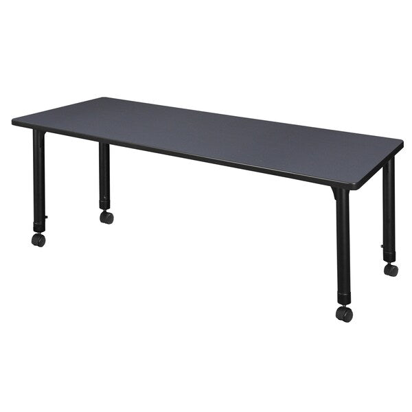 Tables > Height Adjustable > Rectangular Mobile Tables, 60 X 30 X 23-34, Wood|Metal Top