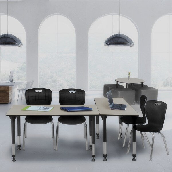 Tables > Height Adjustable > Rectangular Table & Chair Sets, 60 X 30 X 23-34