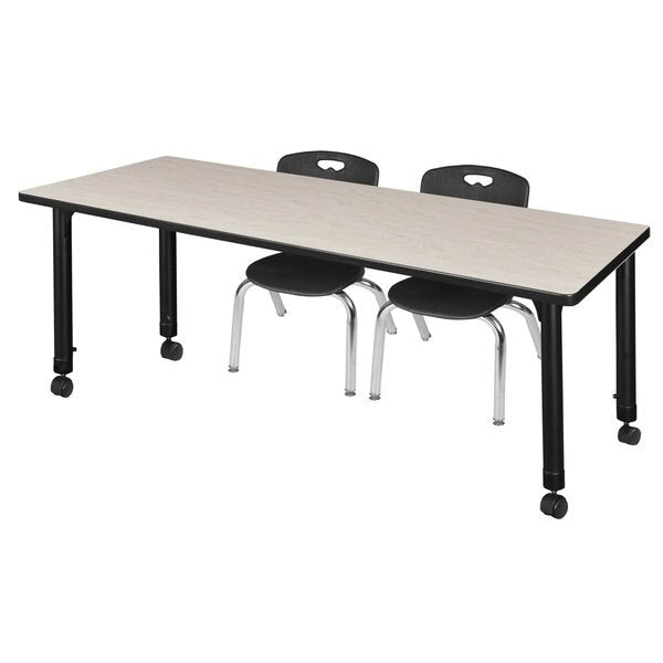 Tables > Height Adjustable > Rectangular Mobile Table & Chair Sets, 60 X 30 X 23-34