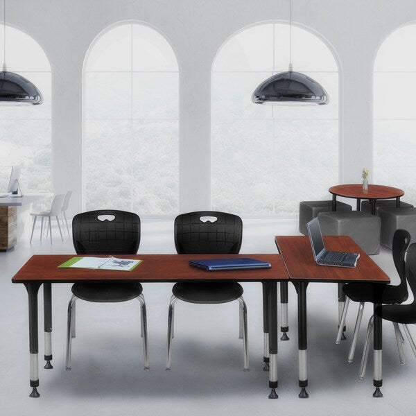 Tables > Height Adjustable > Rectangular Table & Chair Sets, 66 X 24 X 23-34