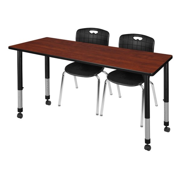 Tables > Height Adjustable > Rectangular Mobile Table & Chair Sets, 66 X 24 X 23-34