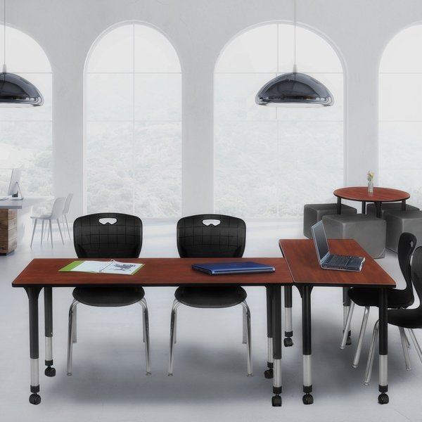 Tables > Height Adjustable > Rectangular Mobile Table & Chair Sets, 66 X 24 X 23-34