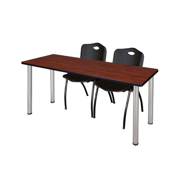 Rectangle Tables > Training Tables > Kee Table & Chair Sets, 66 X 24 X 29, Wood|Metal|Plastic Top