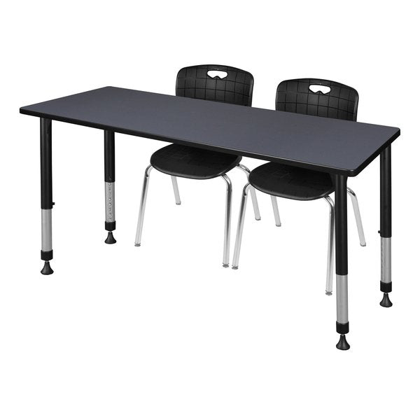 Tables > Height Adjustable > Rectangular Table & Chair Sets, 66 X 24 X 23-34