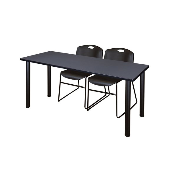 Rectangle Tables > Training Tables > Kee Table & Chair Sets, 66 X 24 X 29, Grey