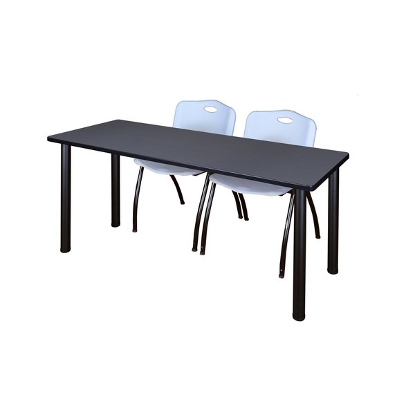 Rectangle Tables > Training Tables > Kee Table & Chair Sets, 66 X 24 X 29, Wood|Metal|Plastic Top