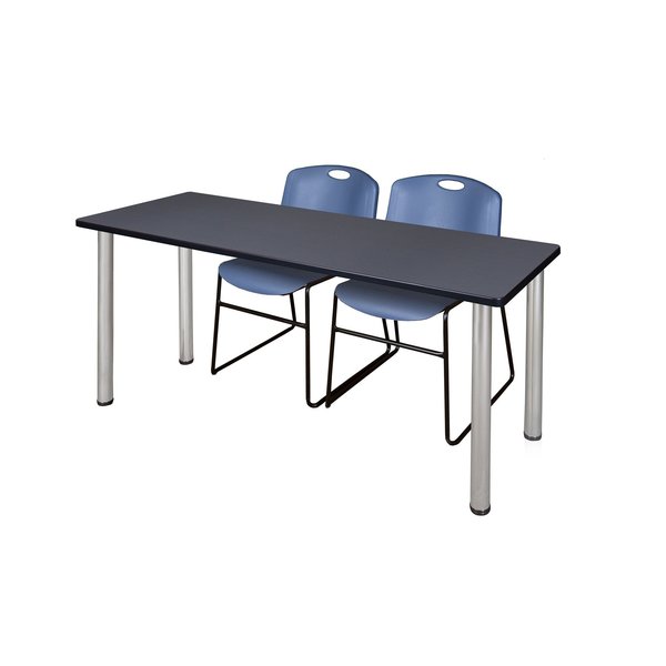 Rectangle Tables > Training Tables > Kee Table & Chair Sets, 66 X 24 X 29, Grey