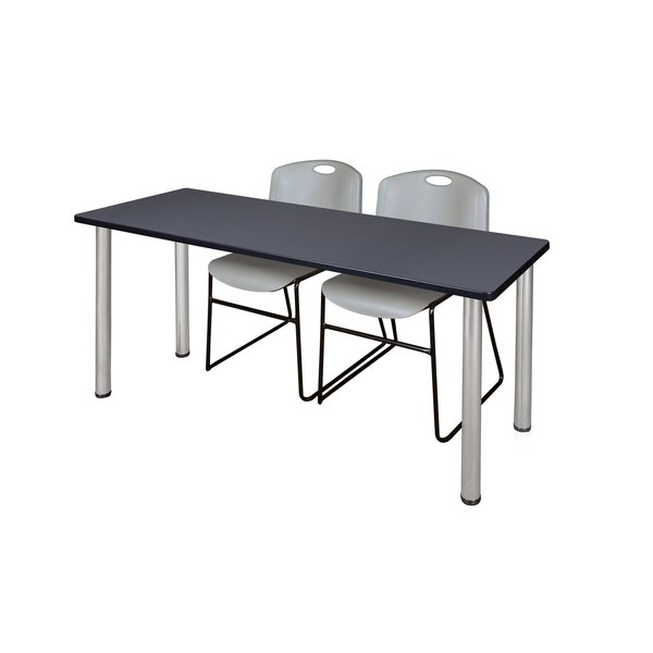 Rectangle Tables > Training Tables > Kee Table & Chair Sets, 66 X 24 X 29, Grey