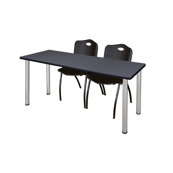 Rectangle Tables > Training Tables > Kee Table & Chair Sets, 66 X 24 X 29, Wood|Metal|Plastic Top