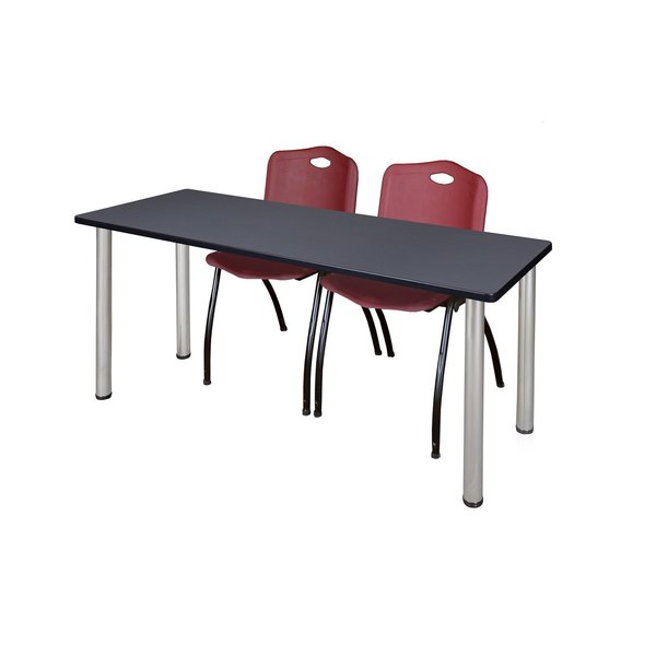 Rectangle Tables > Training Tables > Kee Table & Chair Sets, 66 X 24 X 29, Wood|Metal|Plastic Top