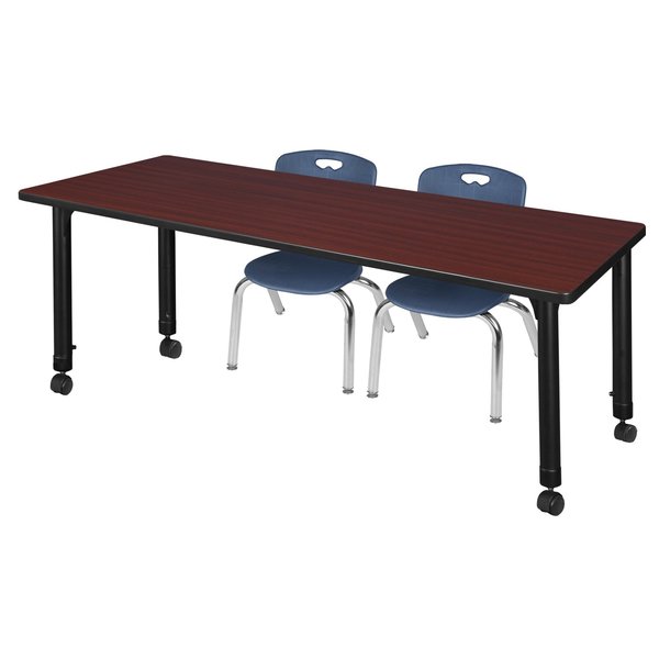 Tables > Height Adjustable > Rectangular Mobile Table & Chair Sets, 66 X 24 X 23-34