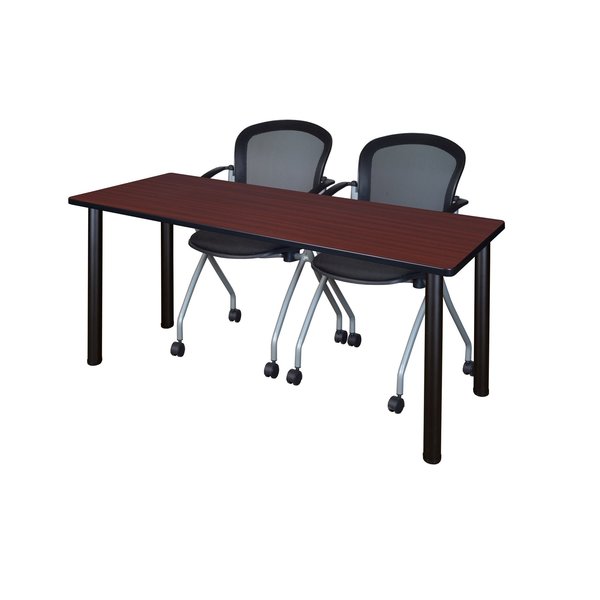 Rectangle Tables > Training Tables > Kee Table & Chair Sets, 66 X 24 X 29, Wood|Metal|Fabric Top