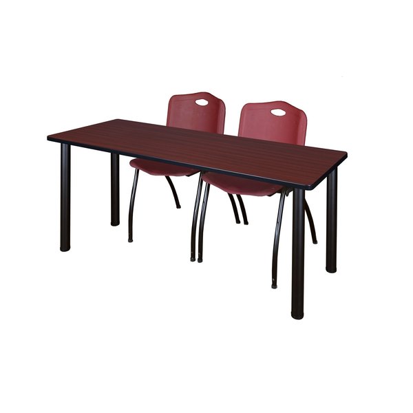 Rectangle Tables > Training Tables > Kee Table & Chair Sets, 66 X 24 X 29, Wood|Metal|Plastic Top