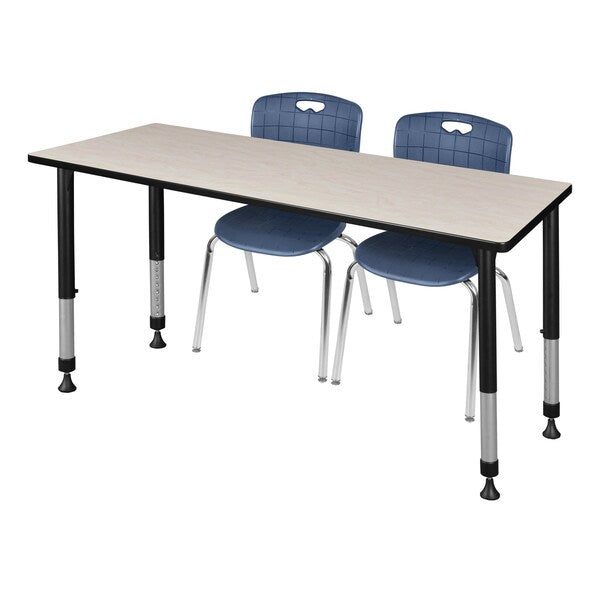 Tables > Height Adjustable > Rectangular Table & Chair Sets, 66 X 24 X 23-34
