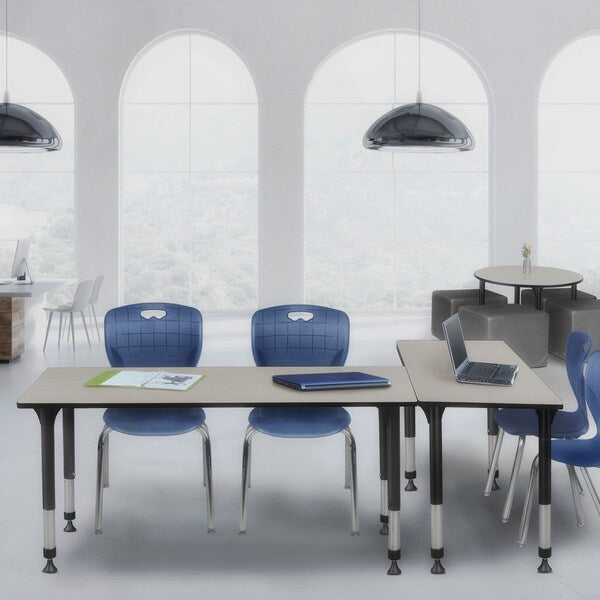 Tables > Height Adjustable > Rectangular Table & Chair Sets, 66 X 24 X 23-34