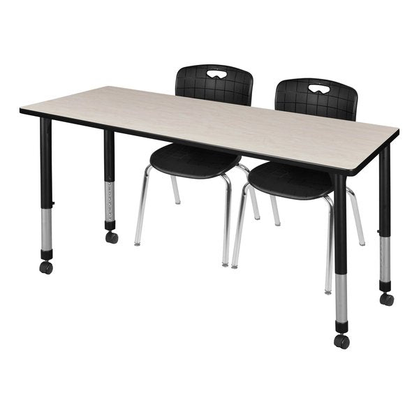 Tables > Height Adjustable > Rectangular Mobile Table & Chair Sets, 66 X 24 X 23-34